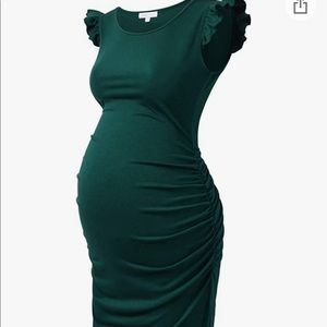 Bhome maternity dress ruffle sleeve